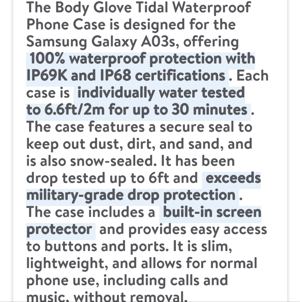 Body Glove for samsung A03